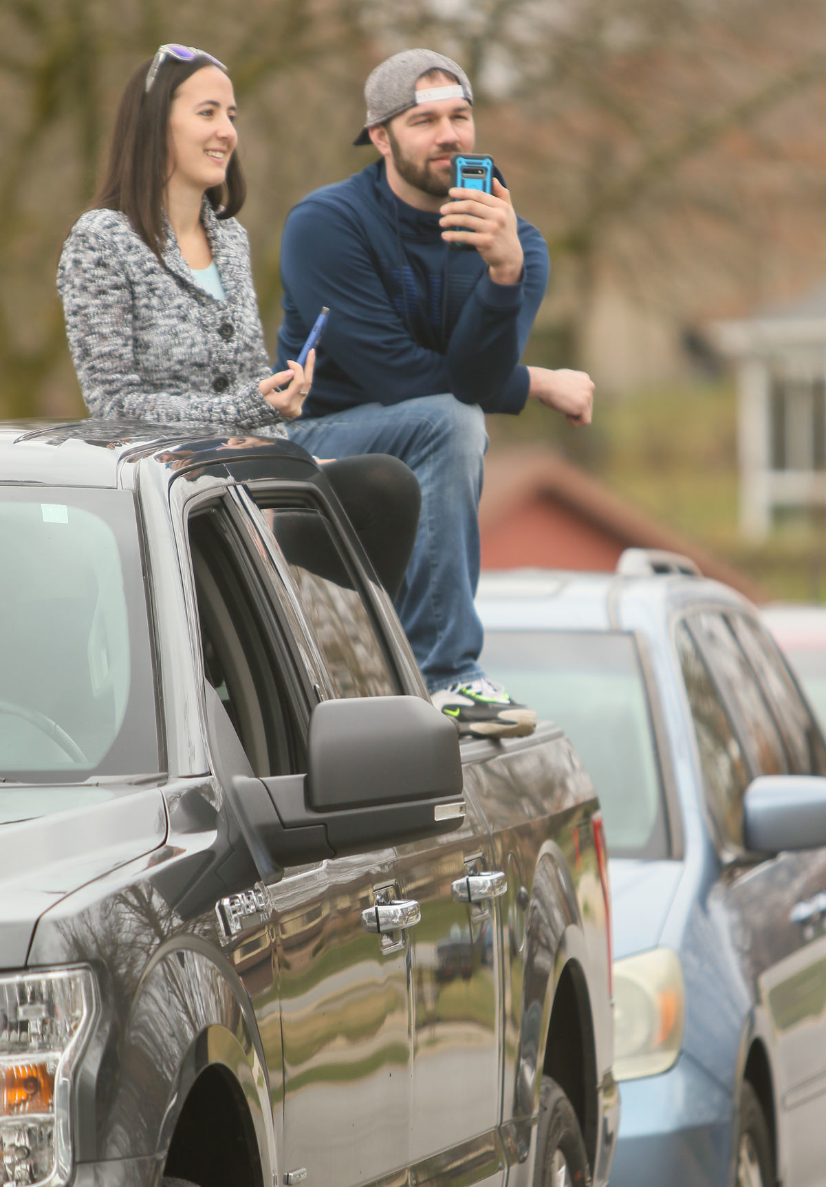 Nicole Matusik and Tim Bodnar host a drive-up wedding